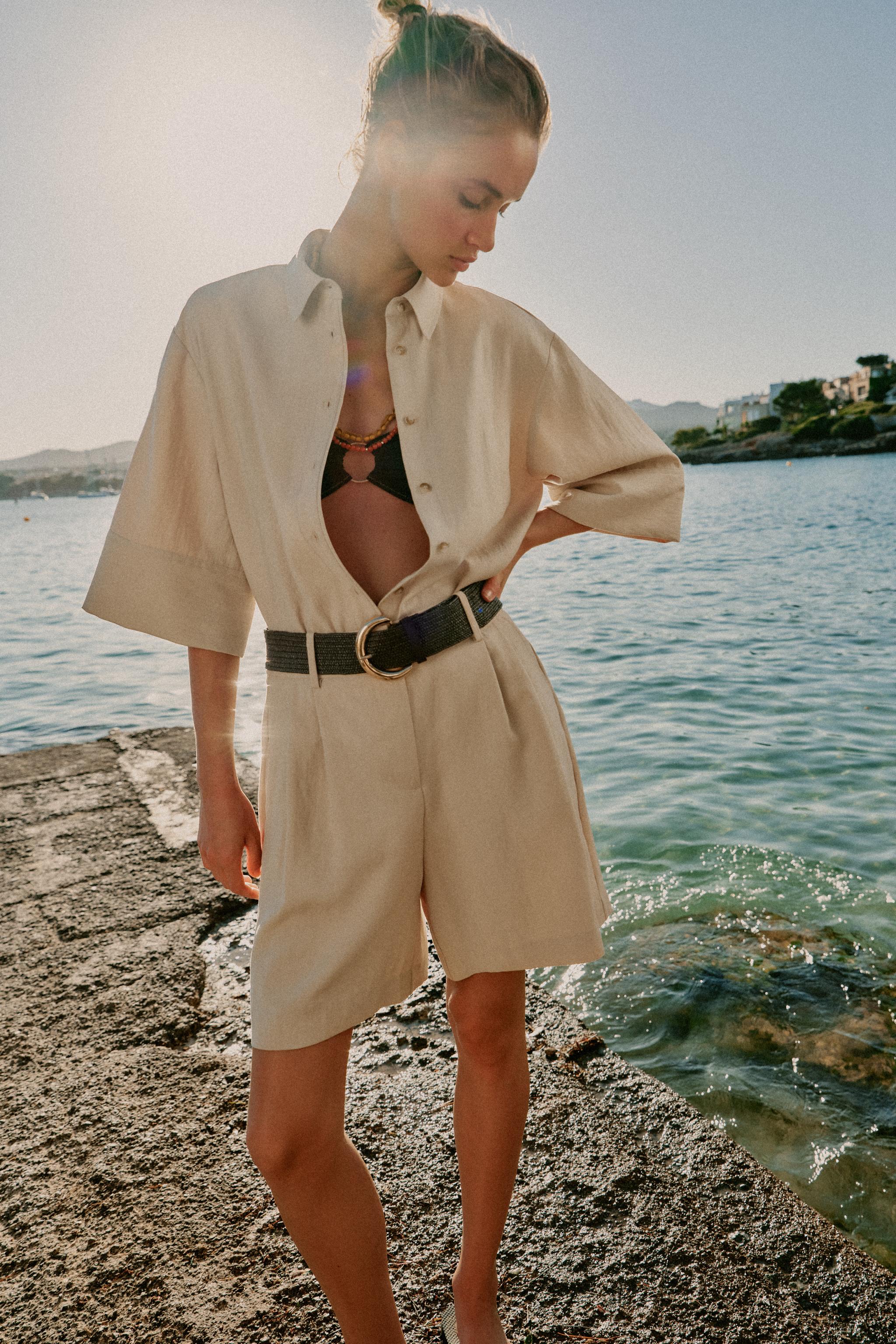 CROPPED WIDE SLEEVE SHIRT